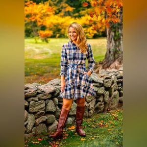 KIEL JAMES PATRICK Acorn Harvest Flannel Dress Size XL NWOT *Missing Belt